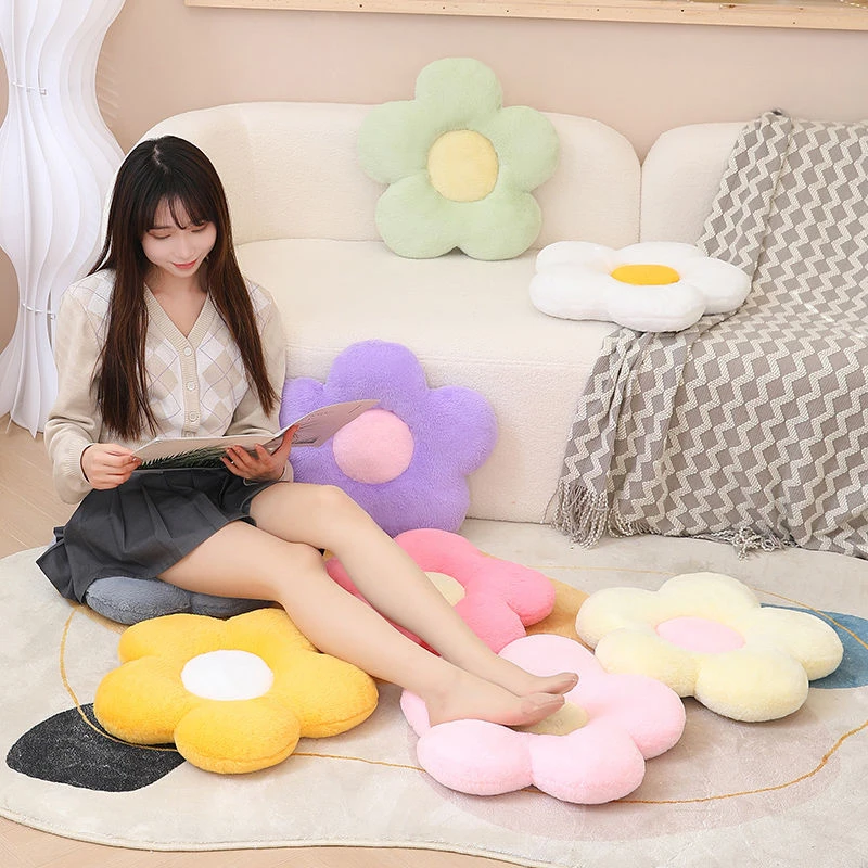 花朵坐垫毛绒玩具屁垫飘窗榻榻米卧室地上ins太阳花椅垫地毯办公