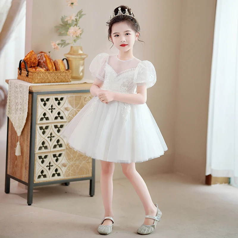 2024女童连衣裙夏装新款裙子礼服花童夏季主持儿童公主裙