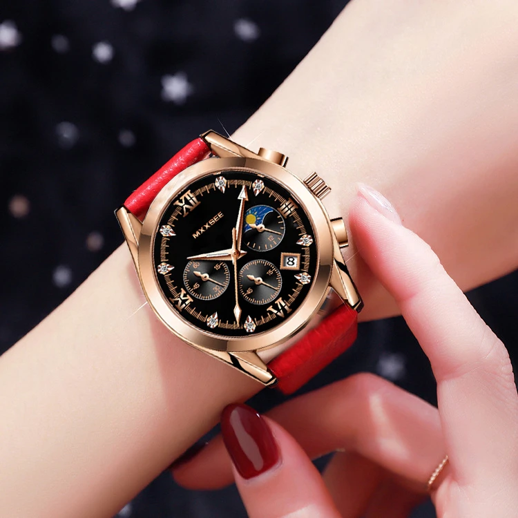 送女友腕表送礼物正品手表男女同款情侣表防水潮流大表盘石英腕表