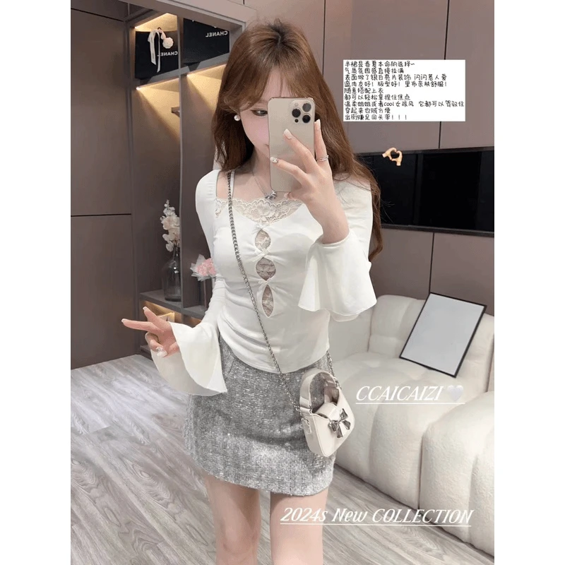 CCA021【闪闪惹人爱】夏款小香风亮片粗花呢半身裙 （ 带安全裤）★