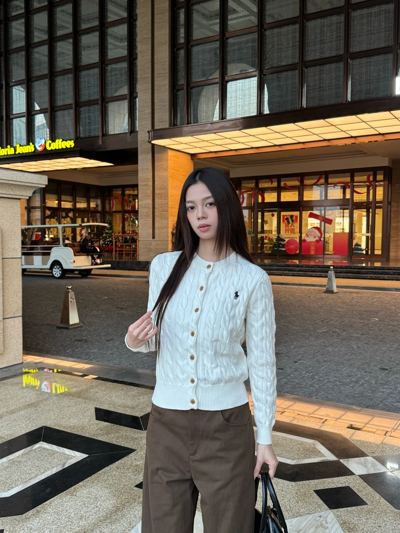 小马开衫7扣子长款毛针织衫可扫码修身百搭小香风