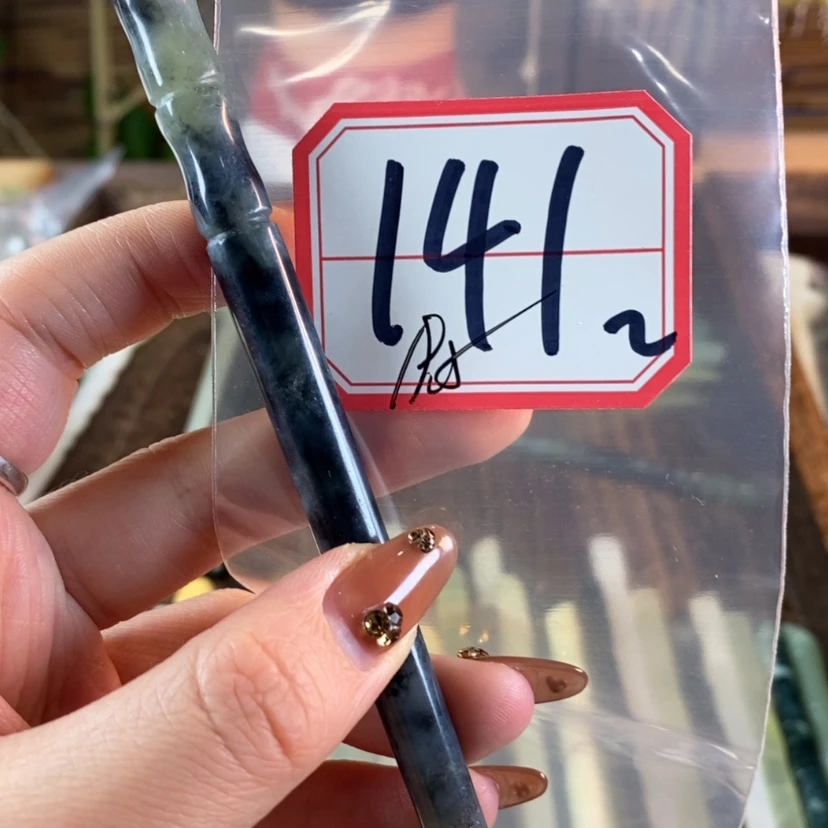 【闪购商品】蛇纹石玉发饰未镶嵌糖*