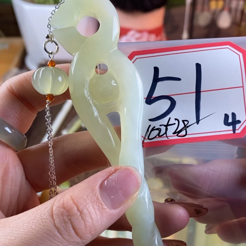 【闪购商品】蛇纹石玉发饰未镶嵌用****7