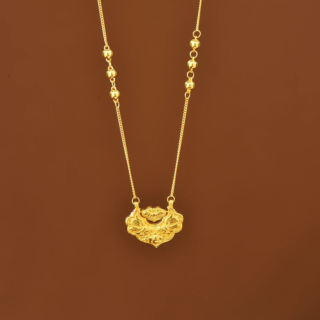 坠链均足银 【蜜夫人】足银套链 双鱼锦鲤锁包套链