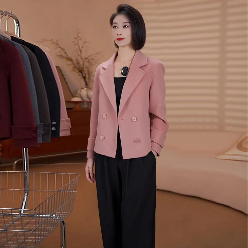 6606专属【100%纯羊毛】秋冬新款气质百搭短款双面羊毛大衣外套