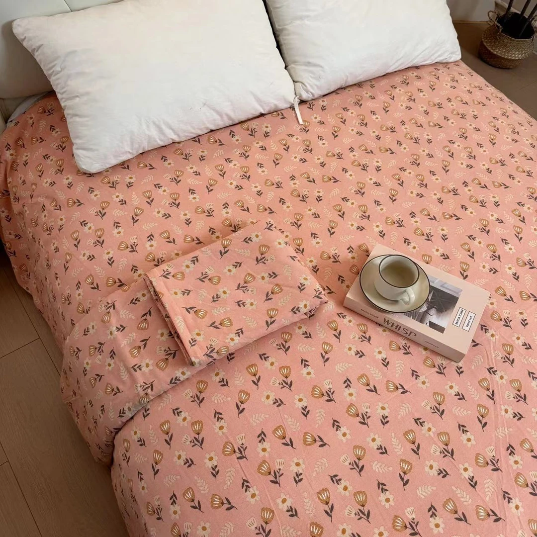 【浅夏-橘】230*250cm加大床单轻奢亲肤舒适透气柔软不掉色