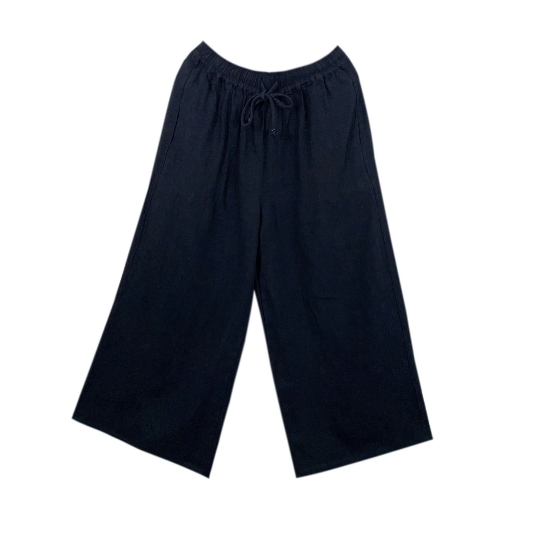 【现货】 素颜2023早春新款宽松绑带火麻阔腿裤