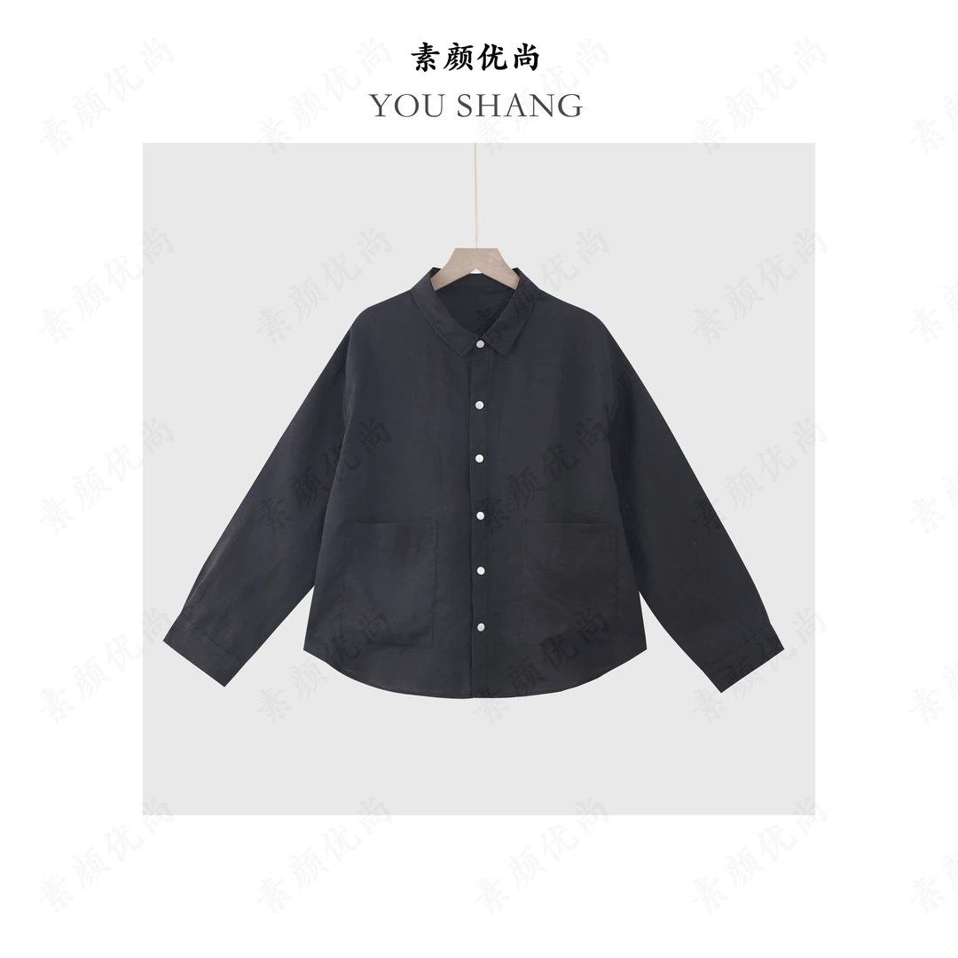 【素颜】2024早秋新款高定百搭汉麻四合扣长袖外套