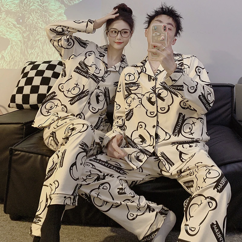 情侣睡衣女秋冬季大码休闲2023年新款男士可外穿宽松家居服套装