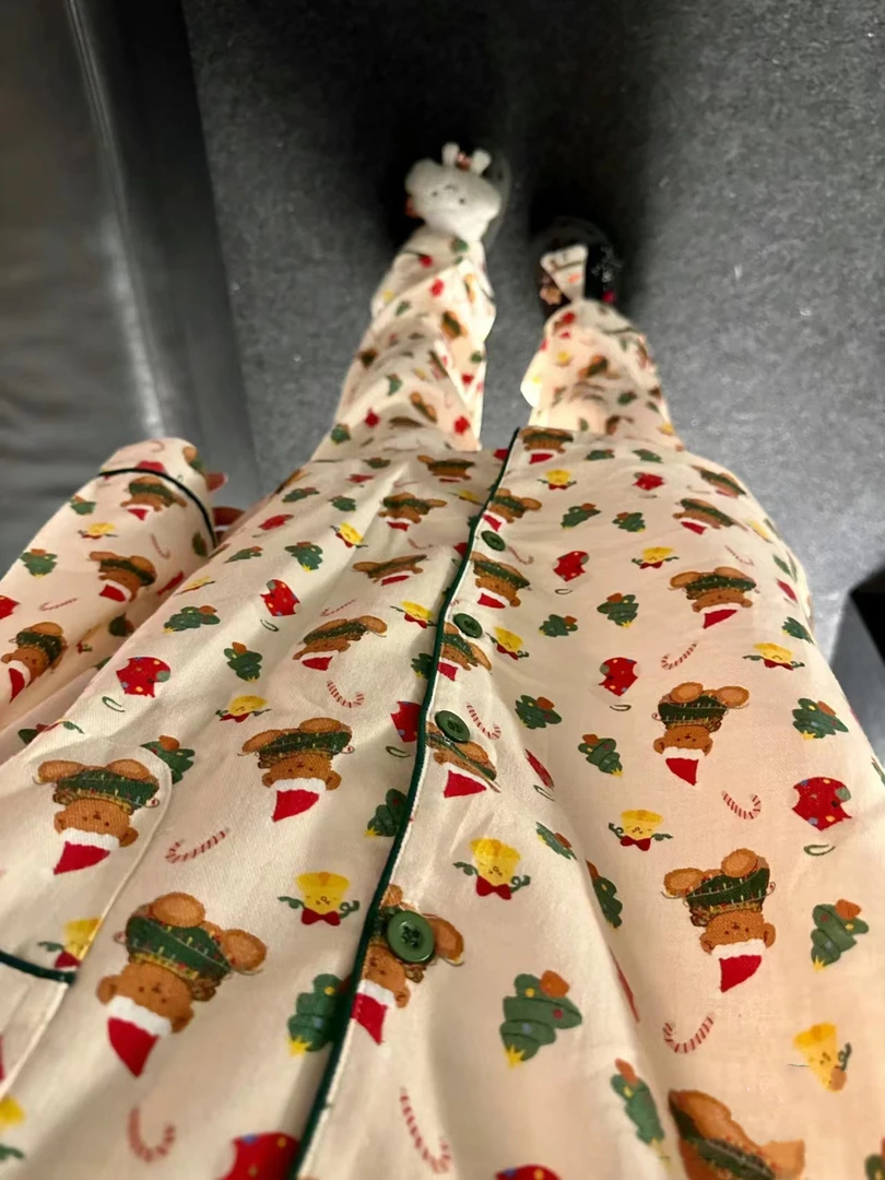 【圣诞熊】睡衣女春秋新款长袖长裤套装可外穿甜美可爱卡通风家居服