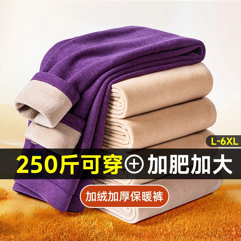 女士秋冬季加绒加厚保暖裤有加肥加大码内穿防寒妈妈装老婆装弹力