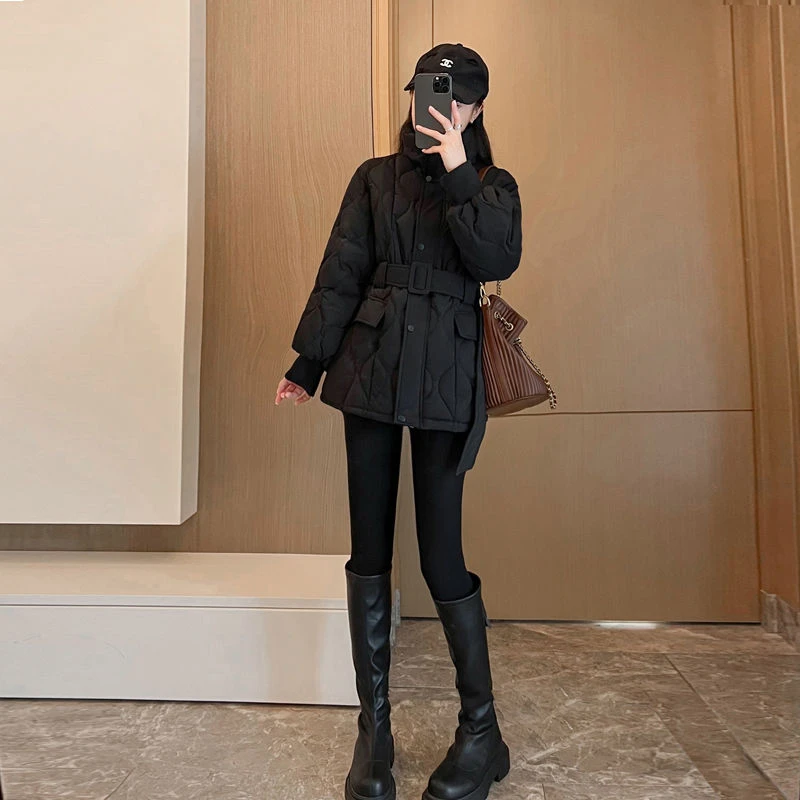 鸭鸭收腰羽绒服服女短款2023新款秋冬季显瘦小个子保暖洋气无帽外