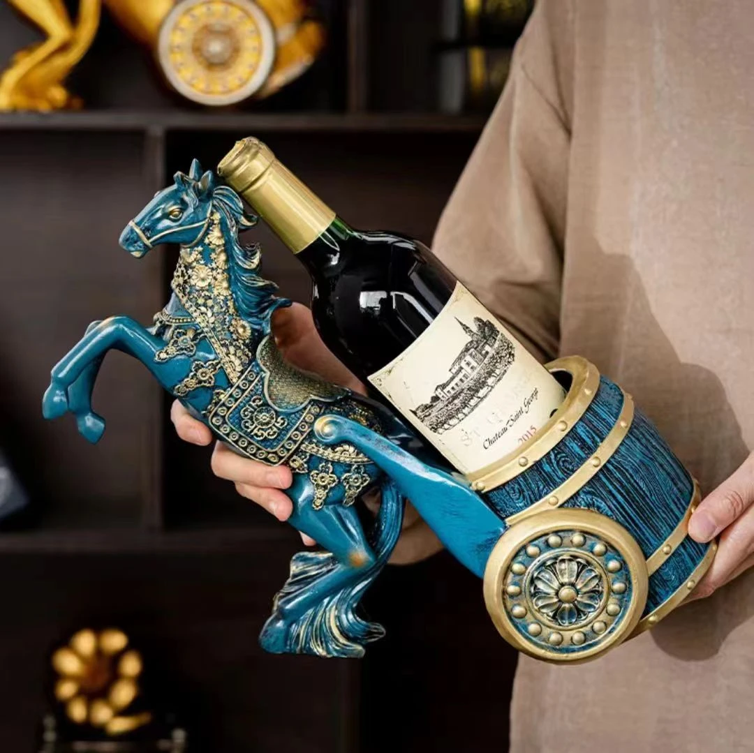 欧式现代马拉酒架摆件酒柜装饰品电视柜客厅摆设高档轻奢家居饰品