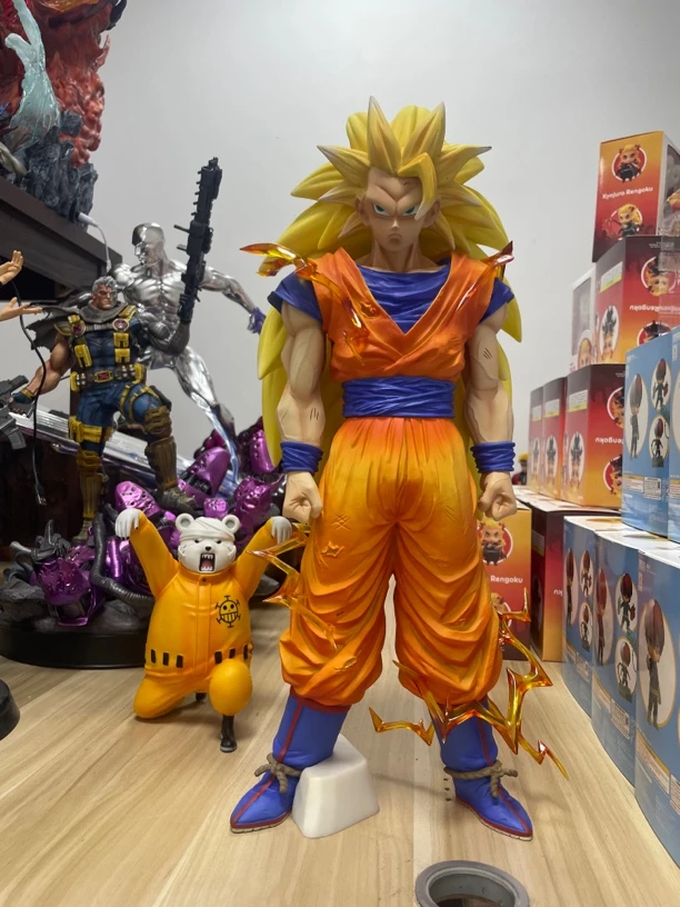 【超大48cm】七龙珠超三悟空净重6斤超蓝双头雕PVC手办雕像摆件礼物