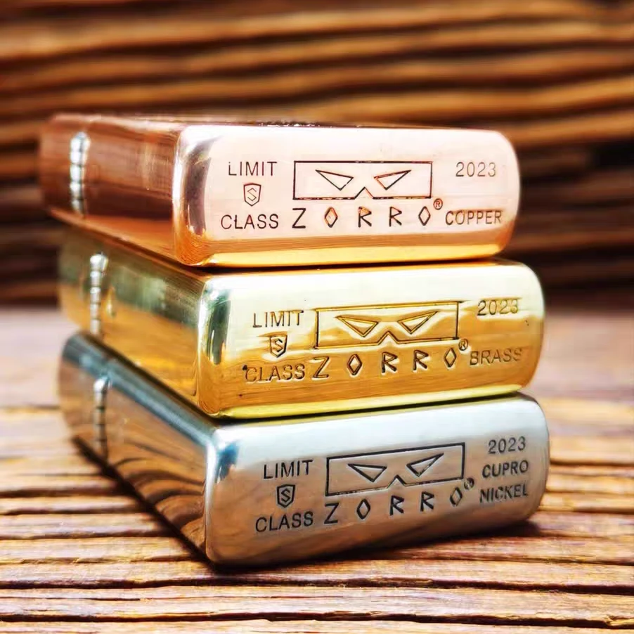 ZORRO佐罗二代902s黄铜白铜紫铜加厚盔甲定制刻字照片煤油打火机