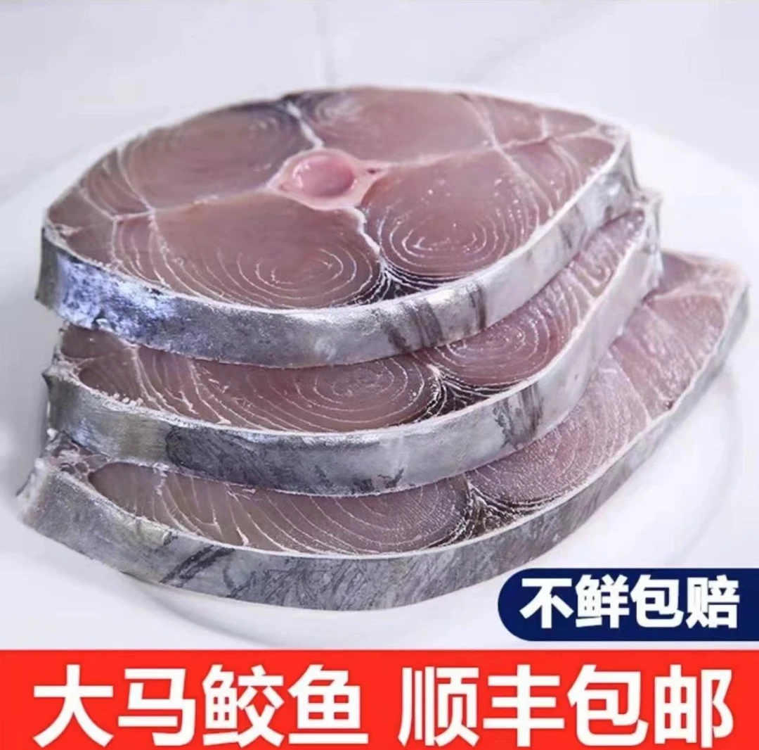 广东汕尾港口渔民海捕野生拔鱼马鲛鱼切片马鲛鱼腹生鲜新鲜
