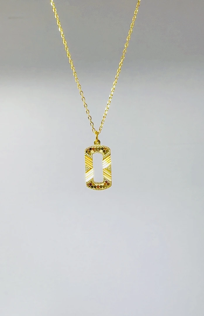 吊坠足银 【晶灵专属】长条车花鱼鳞套链气质金色