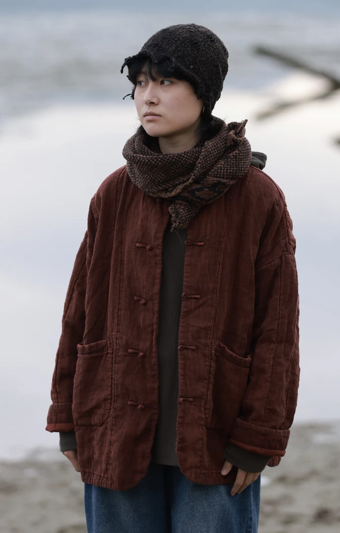 古蘭木-植物扎染亚麻棉衣6161