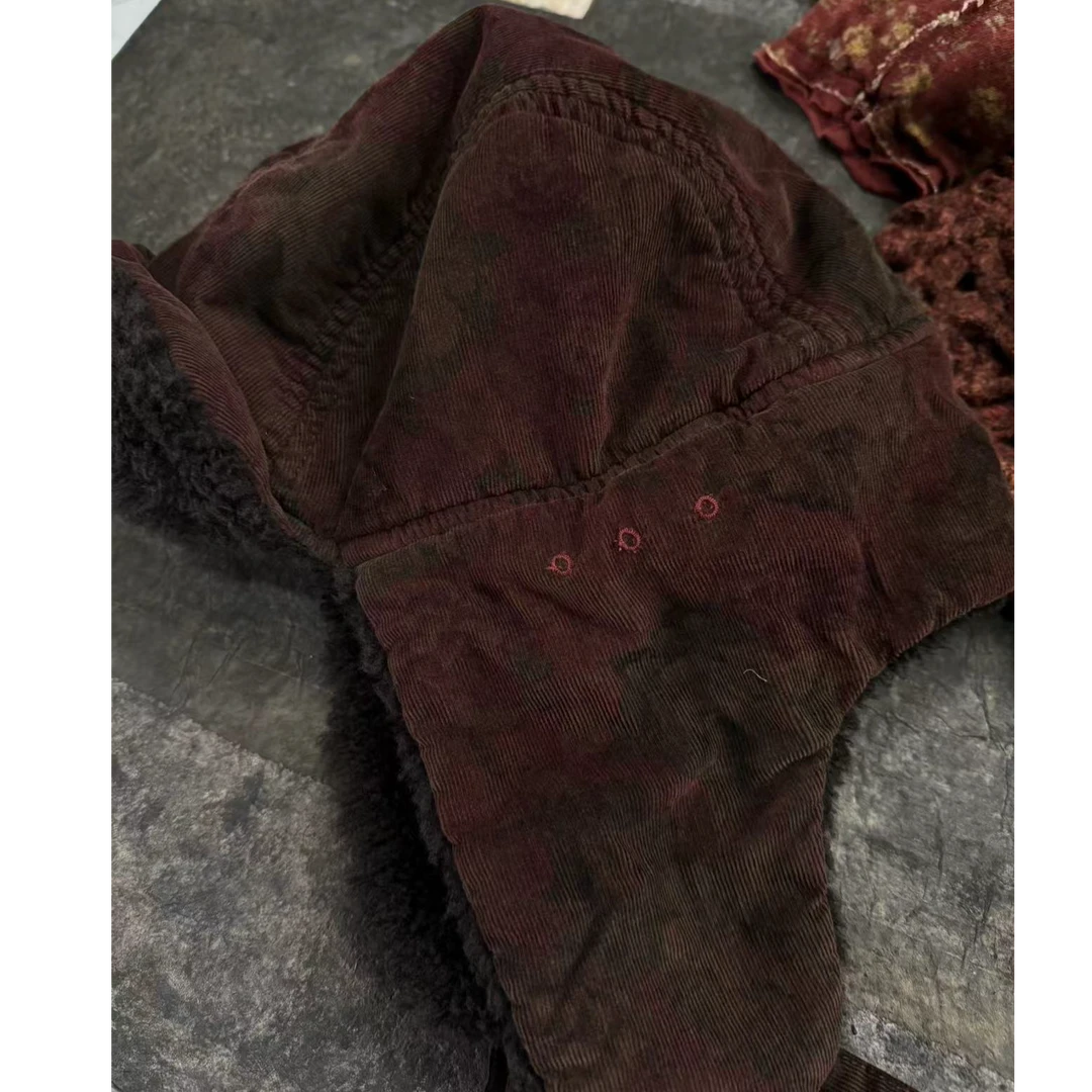 古蘭木-新款棉料冬款做旧雷锋帽6826