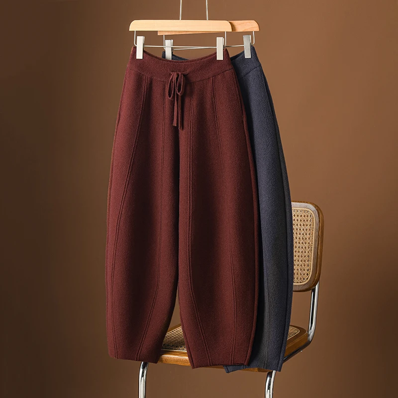 镰刀裤轻奢高端女裤宽松香蕉裤2025秋冬新款时尚百搭加厚款哈伦裤