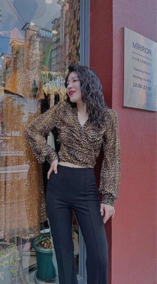 MIRROR （涛姐专属）时尚热辣豹纹衬衫