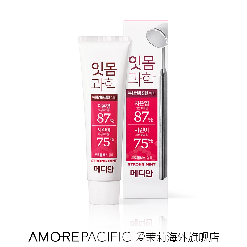 Amore/爱茉莉麦迪安薄荷牙膏清新抗敏护龈红色中样清洁强劲90g/支