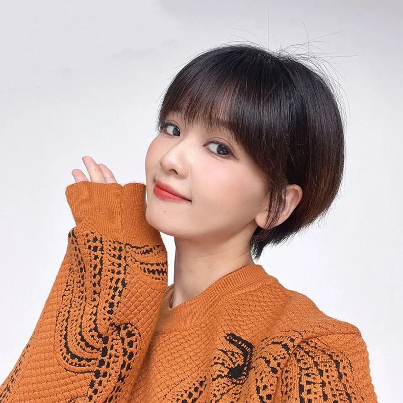 假发女新款时尚真发全头套全真人发自然短发波波头假发套工厂批发