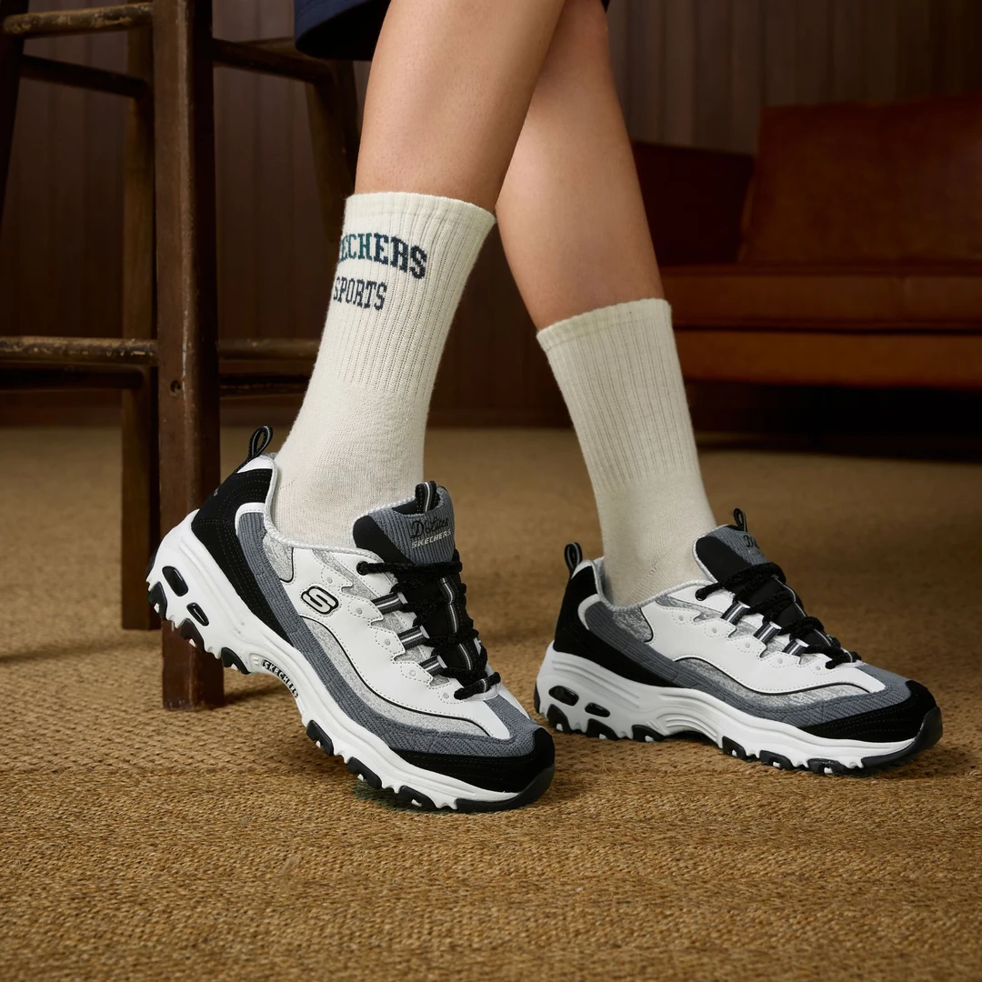 【斯凯奇】奶茶熊美拉德增高灯芯绒老爹鞋150242 DB