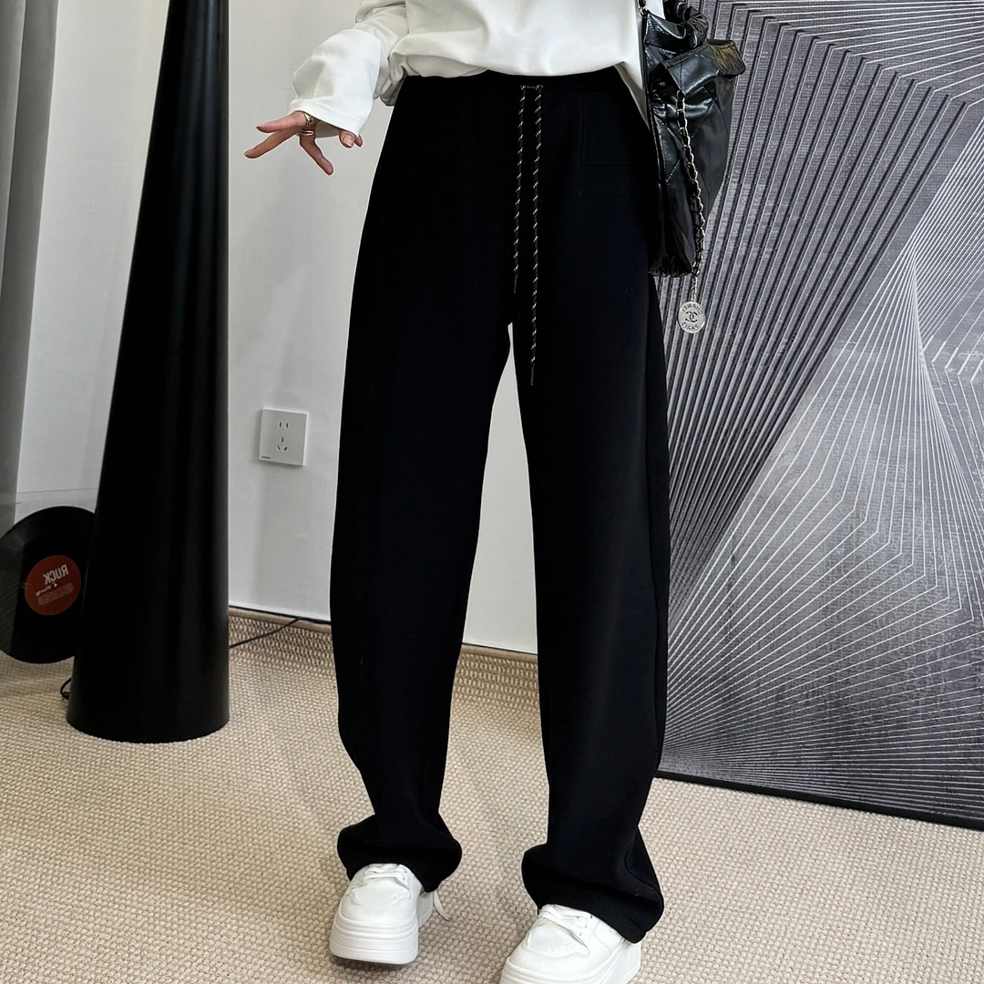 周青青微胖定制【黑加仑卫裤】自发热加绒百搭抽绳显瘦休闲裤香蕉裤