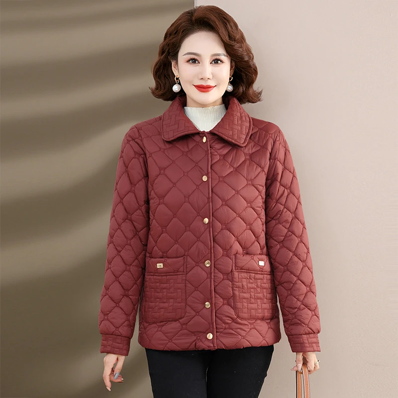 妈妈冬装棉服外套洋气减龄中老年女装秋冬季加绒保暖棉衣加厚棉袄