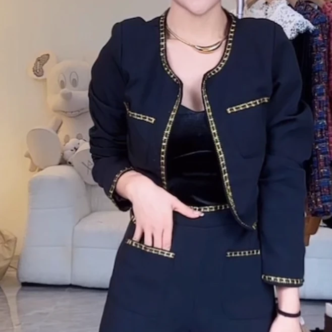 YANG 秋装成套搭配小香风气质短外套＋裤子