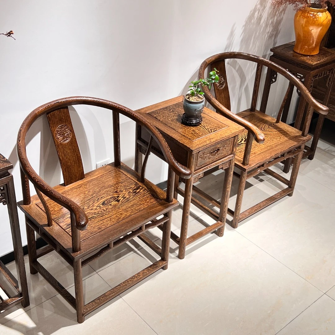 【品木轩】中式禅意 古典圈椅   42*58*46围椅茶桌椅茶椅家用尺寸