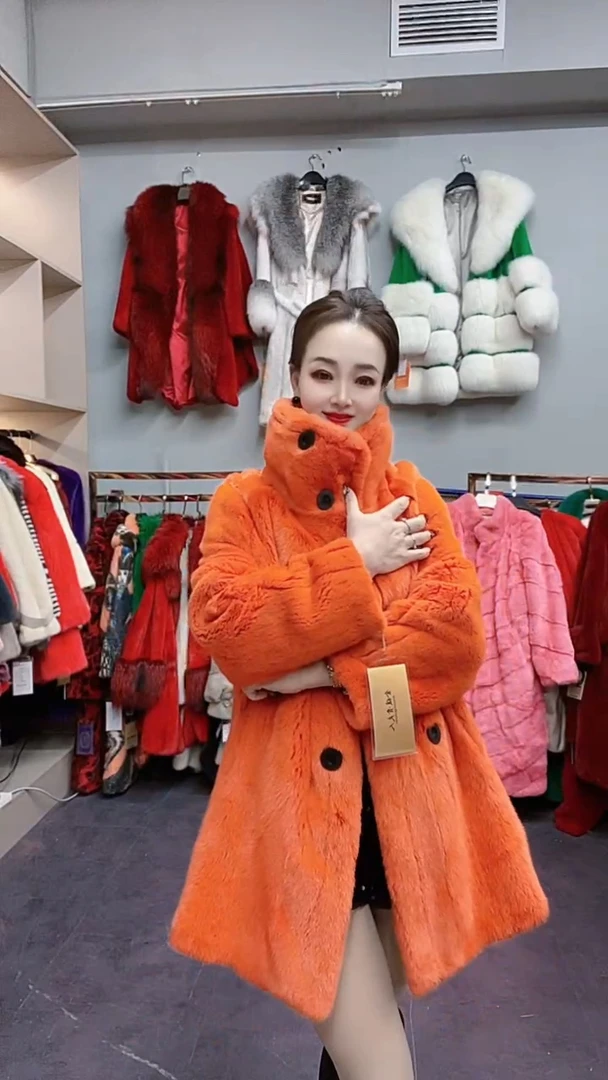 泰迪熊大衣貂皮皮草女年轻款时尚进口天鹅绒整貂水貂外套2024新款