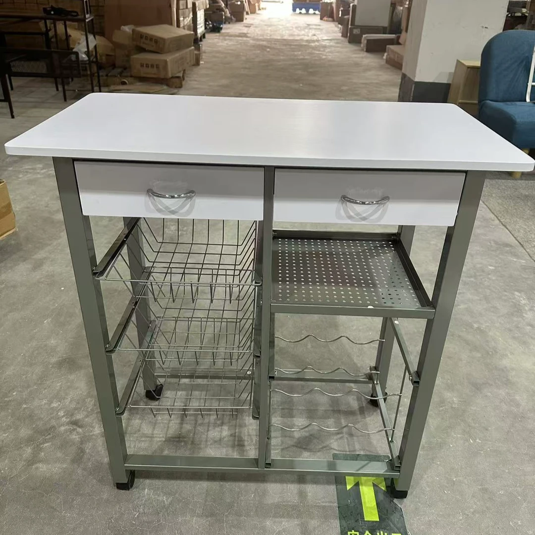 【库存】双排移动餐车收纳架76*40*80（颜色不指定）