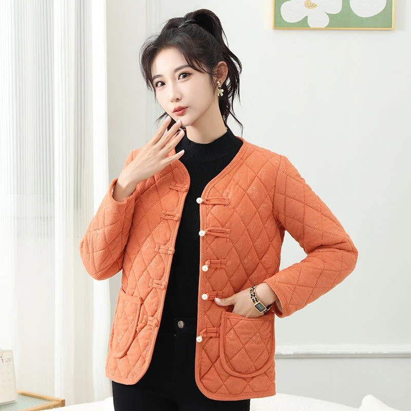 秋冬中老年新款棉服2024棉袄棉衣加绒休闲加厚保暖外套时尚妈妈