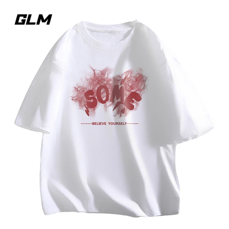 潮牌半袖男士短袖t恤男装衣服夏季纯棉白色内搭大学生品质打底衫