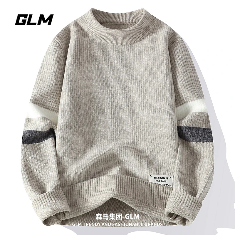 集团品牌GLM男款毛衣春秋男士针织衫外套冬季潮牌打底衫休闲男装
