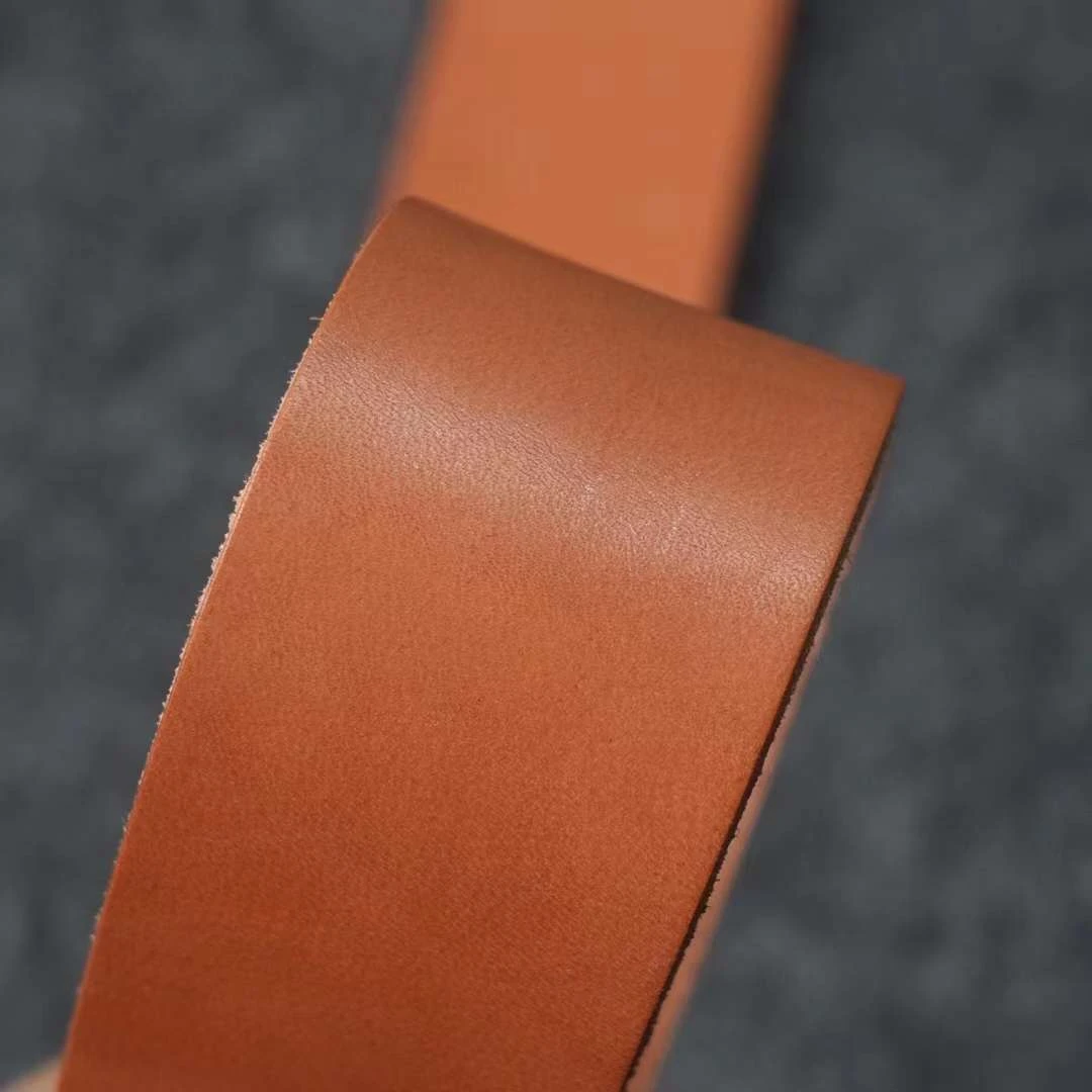 彩色枥木臀背三边直现裁皮带条 头层牛皮 手工diy真皮皮料