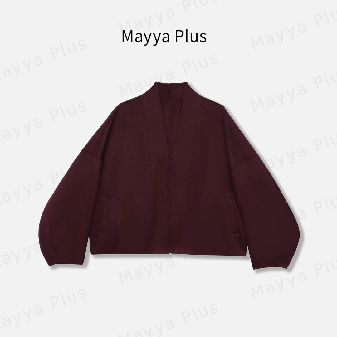 【圣马丁】Mayya Plus轻奢款羊毛蚕丝骆驼绒混纺双面呢外套32447066