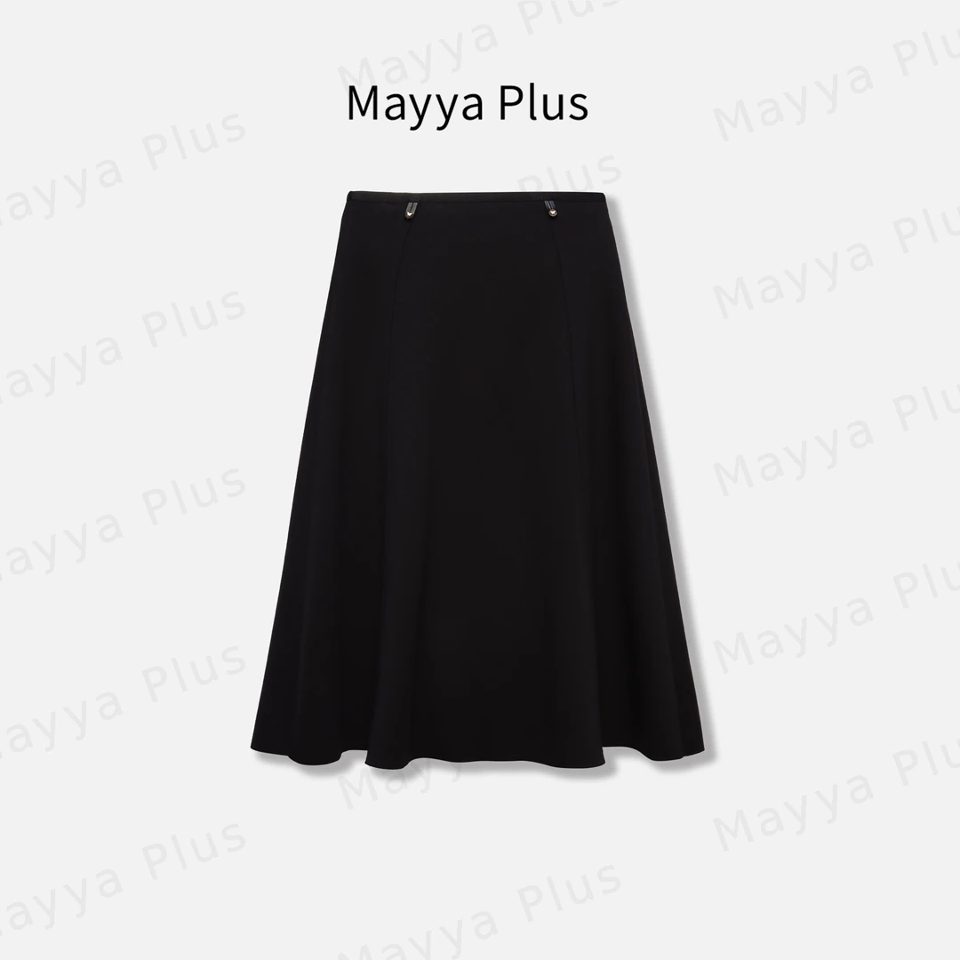 【晚安曲】Mayya Plus麦芽定制轻奢气质显瘦百搭款梭织裙子32437981