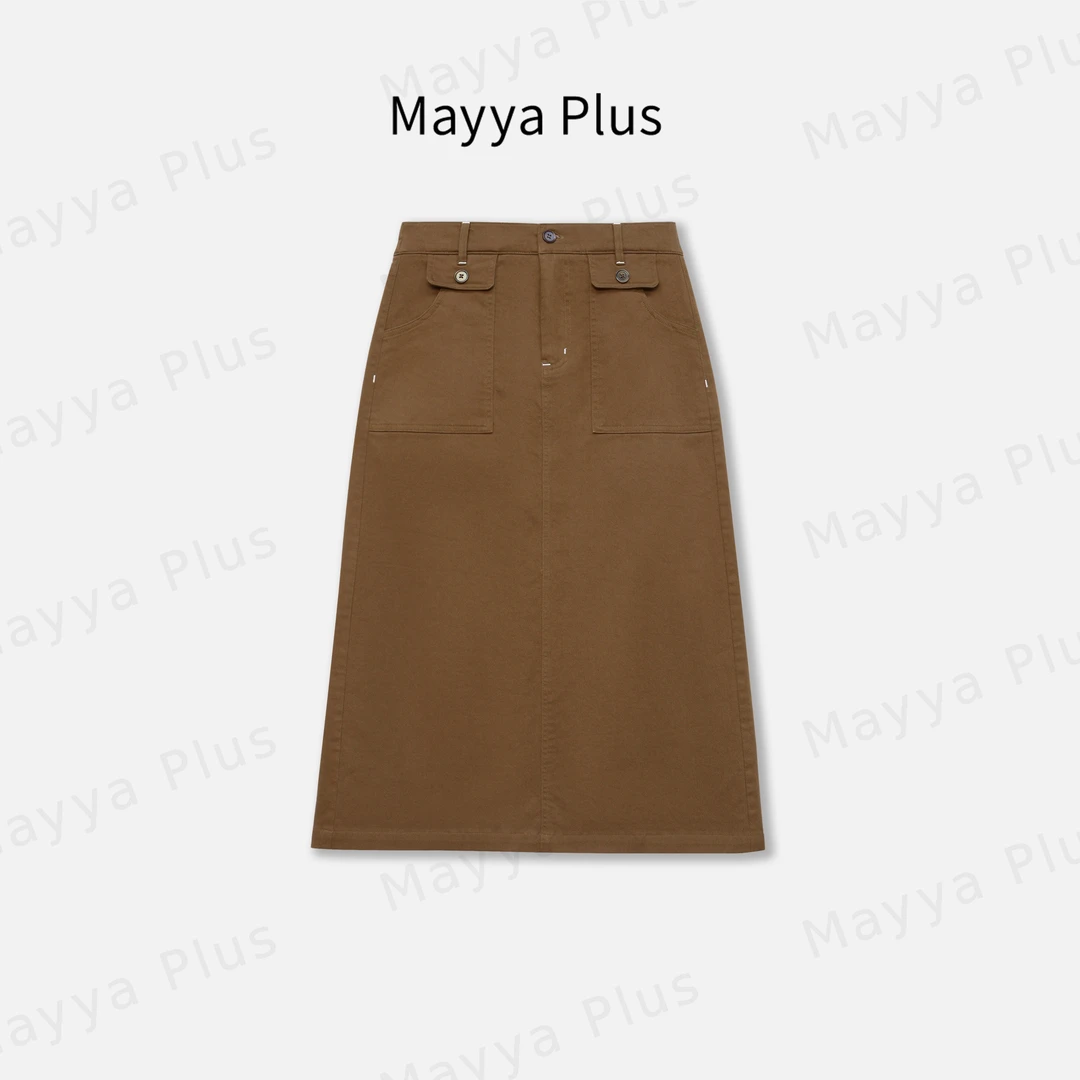 【焦糖裙】Mayya Plus麦芽定制轻奢气质显瘦百搭款牛仔裙子32436035
