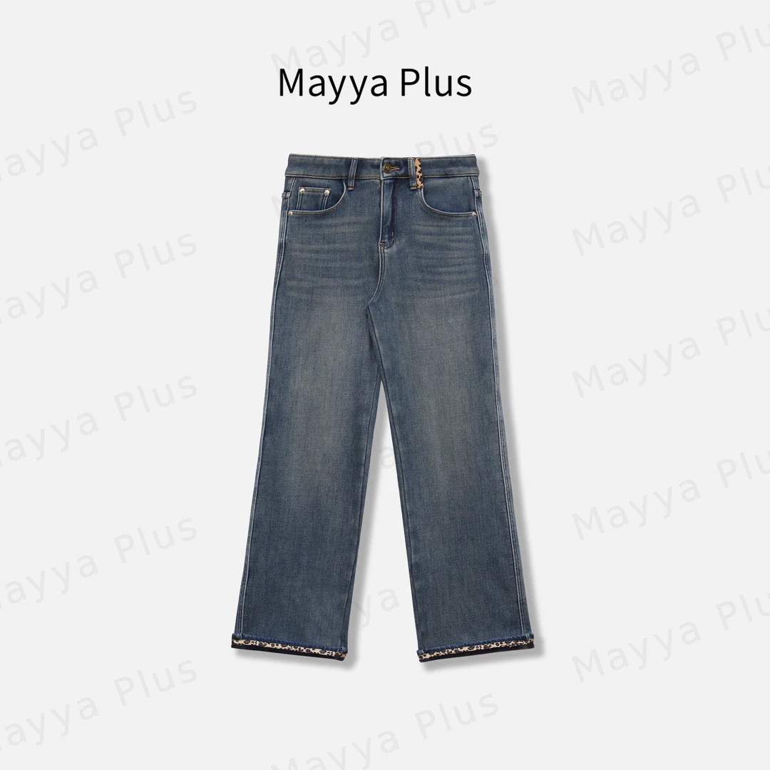 【牛仔派对】Mayya Plus麦芽定制轻奢气质显瘦百搭款牛仔裤32447085