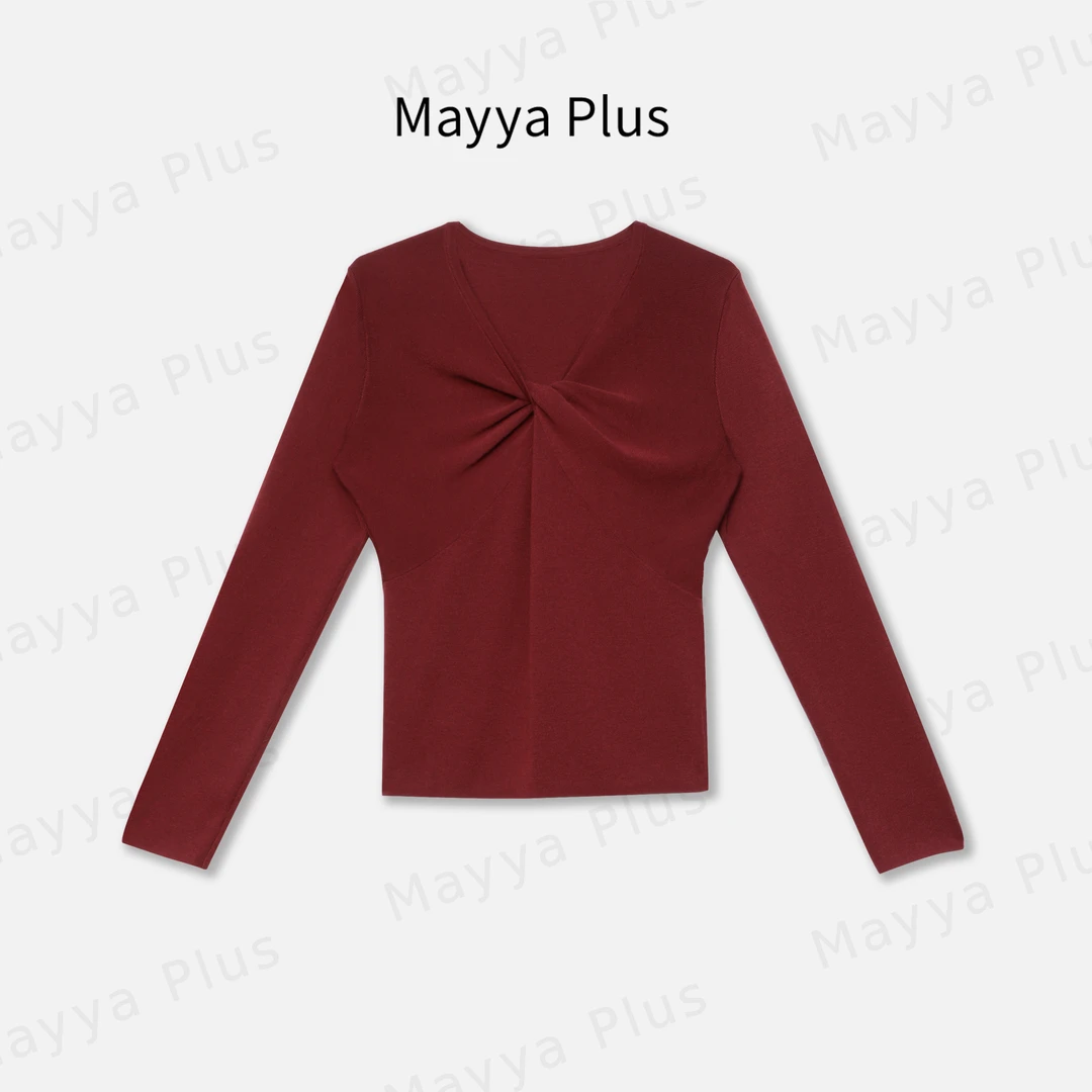 【莫妮卡】Mayya Plus麦芽定制轻奢气质显瘦百搭款毛织上衣32437818