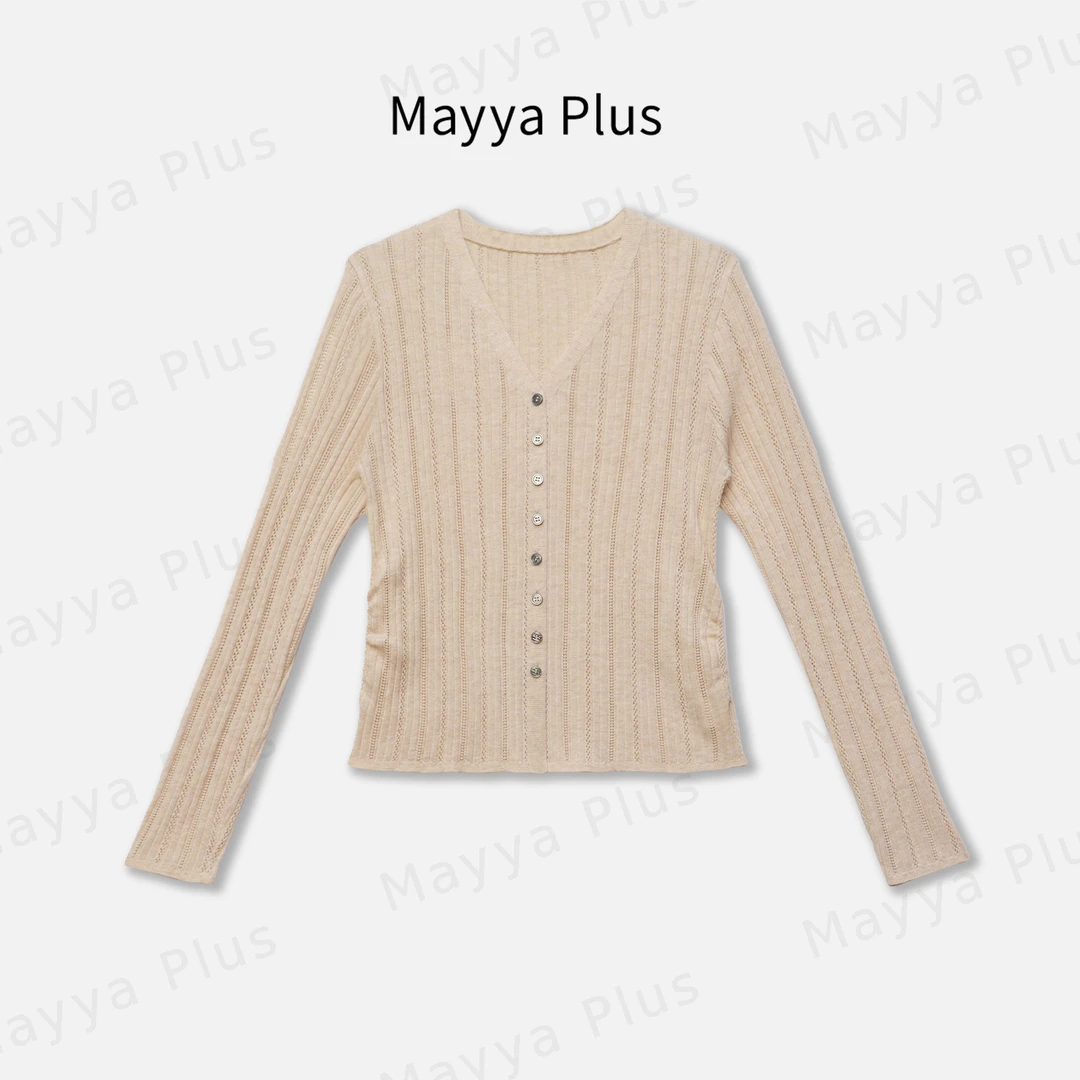 【奶油苏打】Mayya Plus麦芽定制轻奢气质显瘦百搭针织上衣32436568
