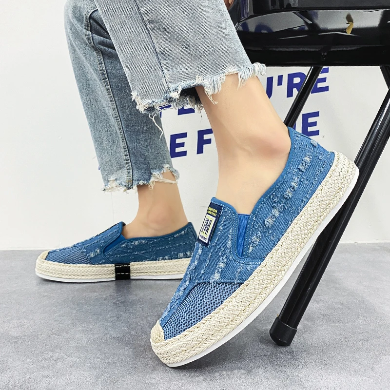 男士时尚外穿纯色低帮板鞋韩版青春潮款套脚一脚蹬懒人休闲帆布鞋