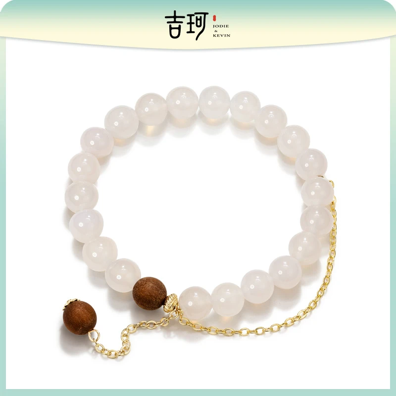 吉珂 合金手链 单圈轻奢简约气质转运珠檀木百搭手链女款玉手串