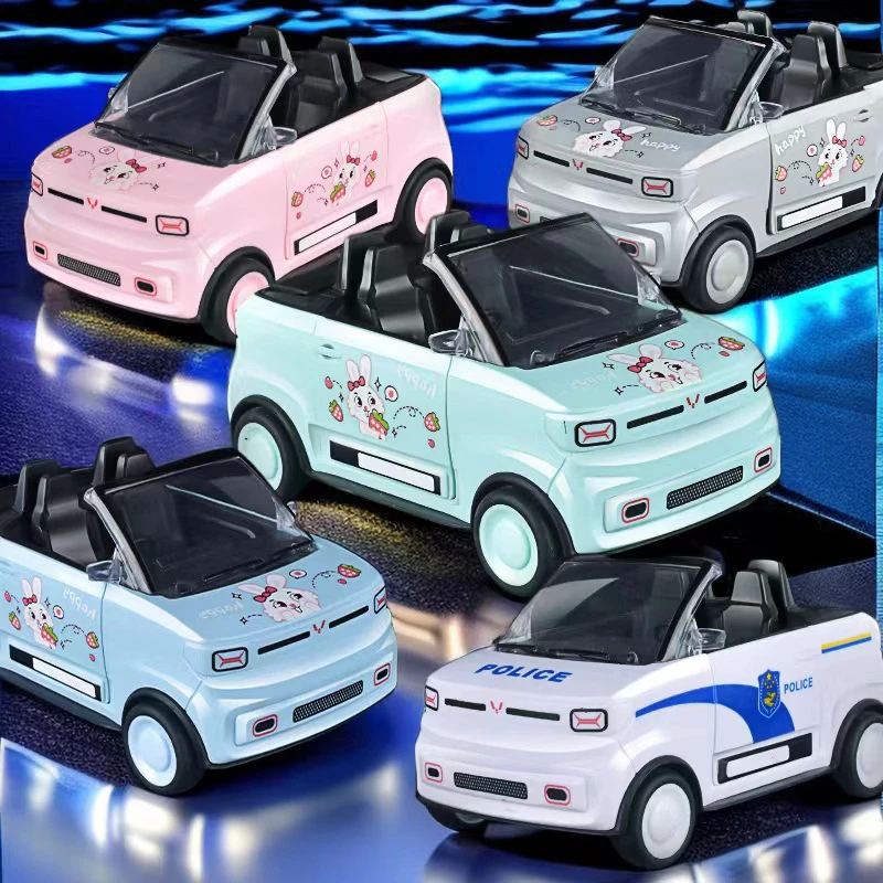 儿童趣味玩具卡通mini滑动敞篷车玩具橡胶惯性仿真汽车五菱国货