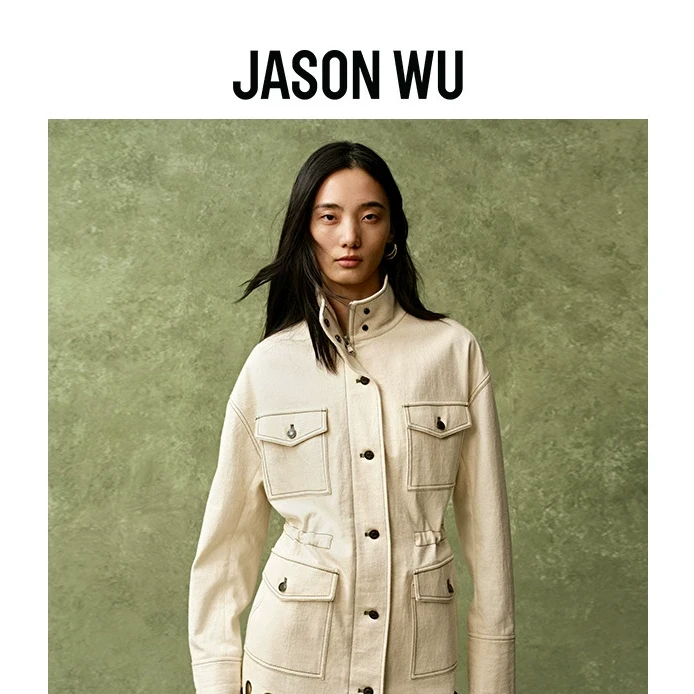 JASON WU 【春季新品】时尚绣花复古牛仔工装新中式上衣夹克外套女