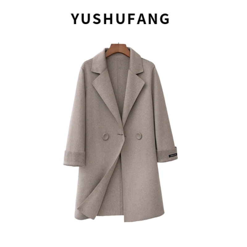 双面呢羊毛大衣女中长款修身2024年新款秋冬气质百搭西装毛呢外套