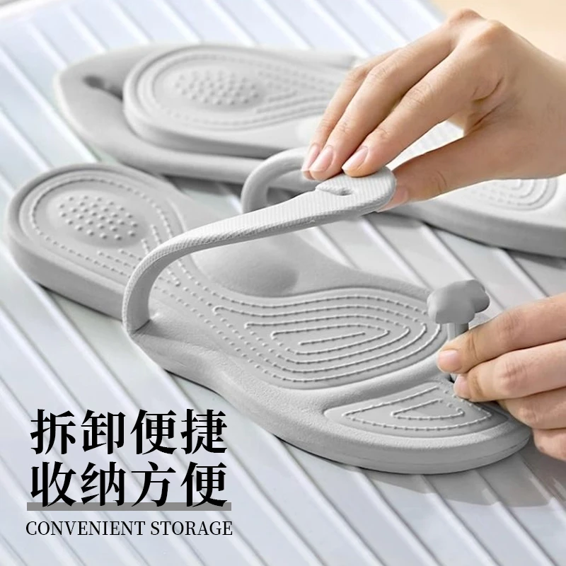 可折叠旅行拖鞋女便携式旅游防滑游泳男出差酒店折叠式拖鞋可洗澡